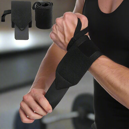 Protege Poignet - WeightLiftingWristWraps™ - Noir - Mon Sport Maison