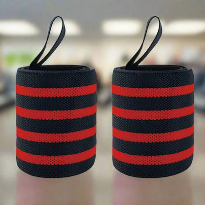 Protege Poignet - WeightLiftingWristWraps™ - Rayures Rouge - Mon Sport Maison