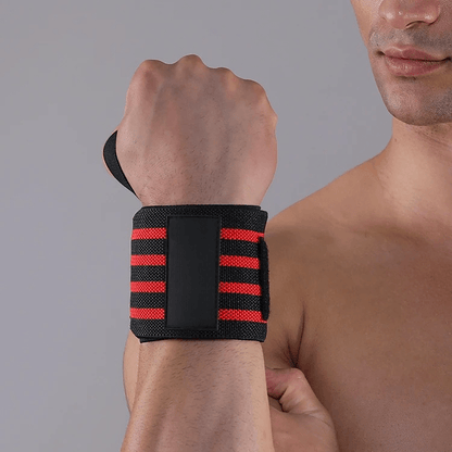 Protege Poignet - WeightLiftingWristWraps™ - Rayures Rouge - Mon Sport Maison